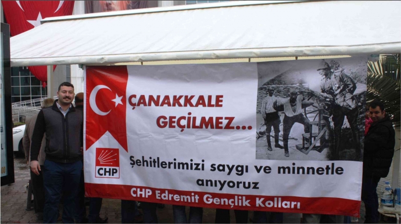 CHP EDREMİT GEN&Ccedil;LİK KOLLARINDAN ŞEHİTLER İ&Ccedil;İN HAYIR..