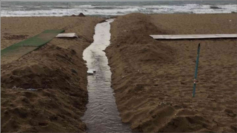 SARIMSAKLI'DA YAĞMUR SUYU TAHLİYE KANALI A&Ccedil;ILDI