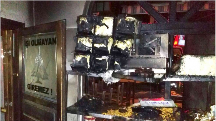 EDREMİT&rsquo;TE PASTAHANEDE YANGIN